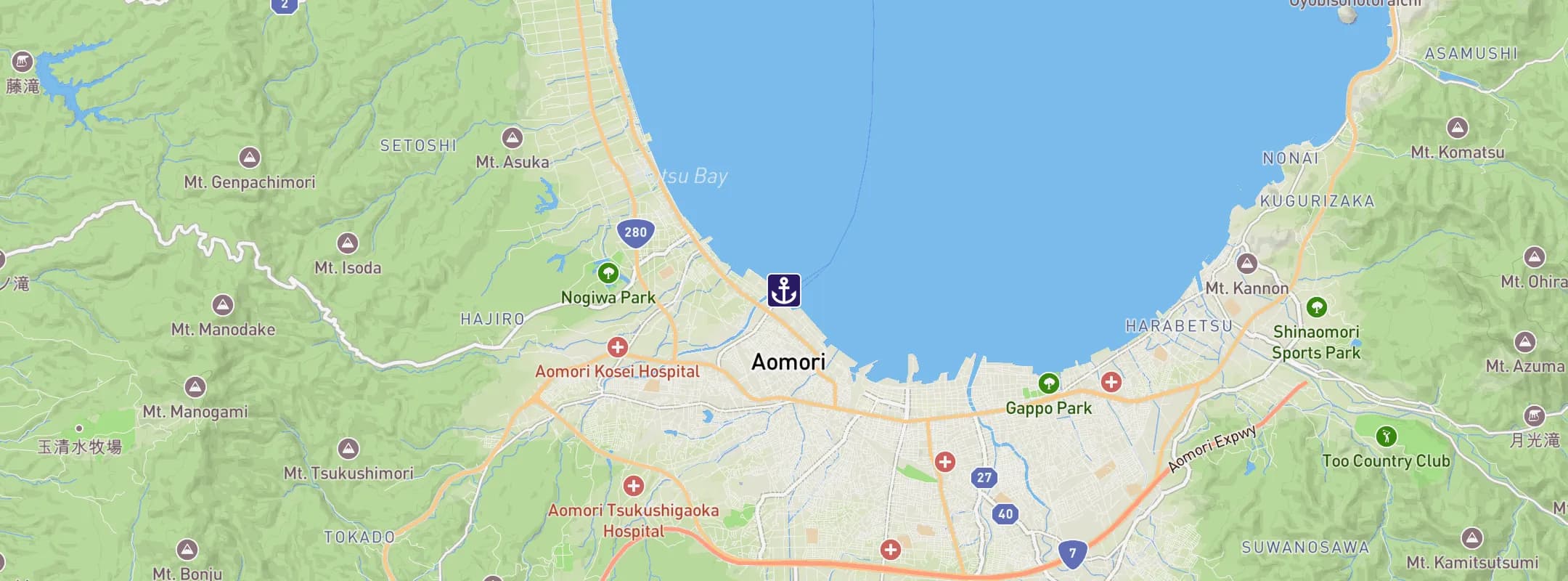 Map of Aomori City