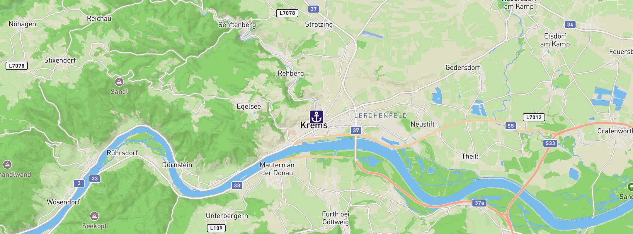 Map of Krems an der Donau