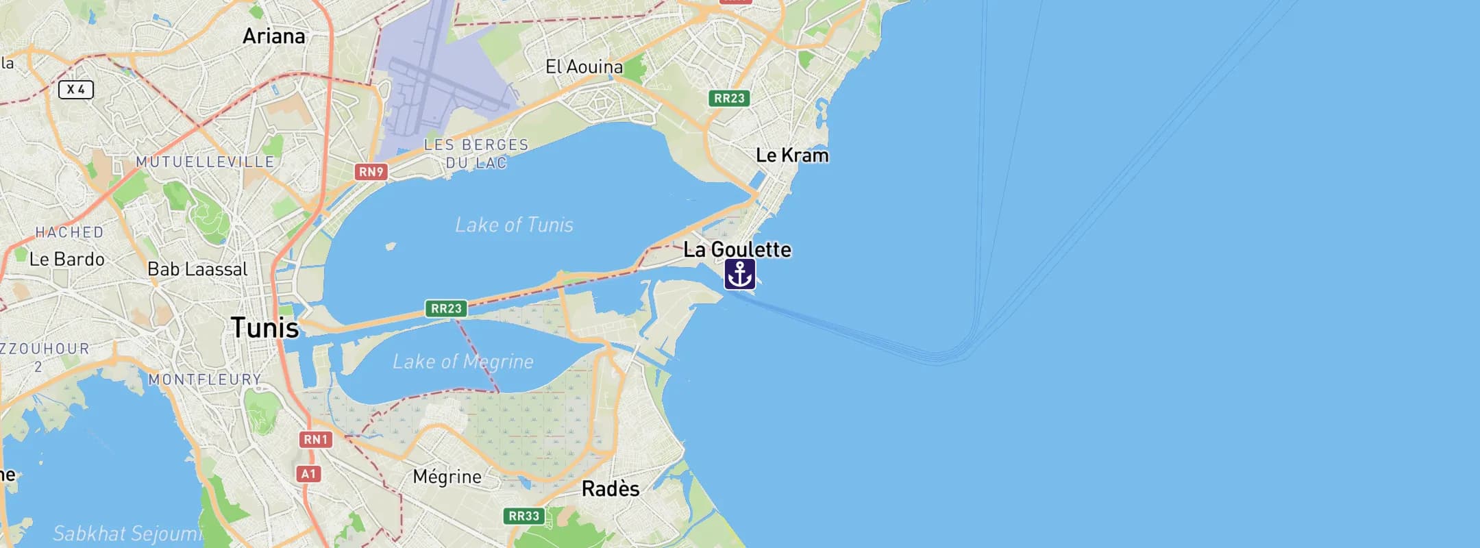 Map of La Goulette-Tunis