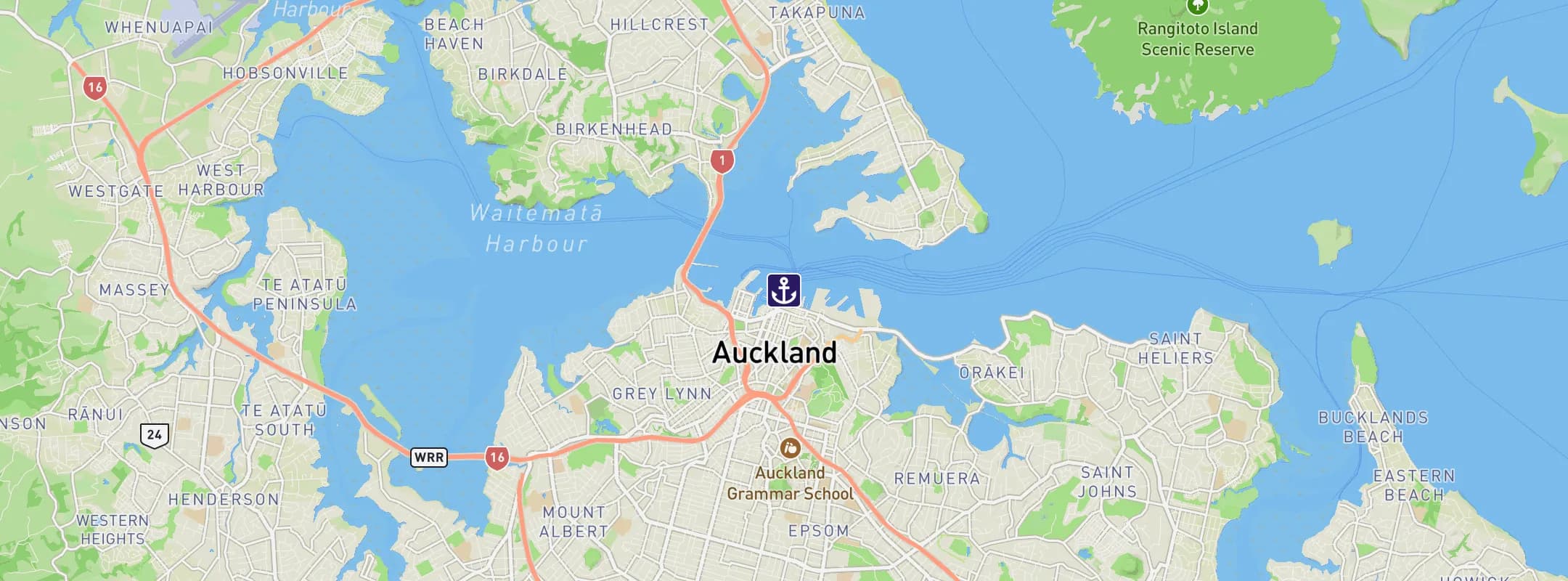 Map of Auckland
