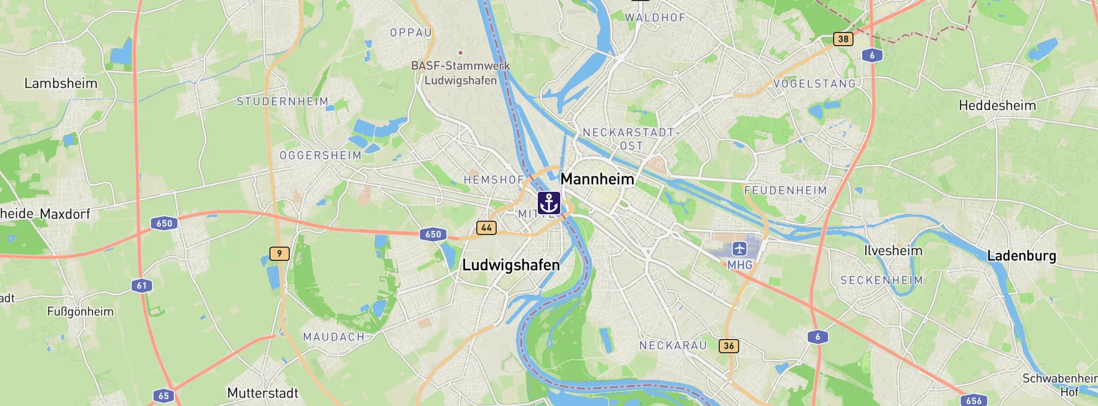 Map of Ludwigshafen am Rhein