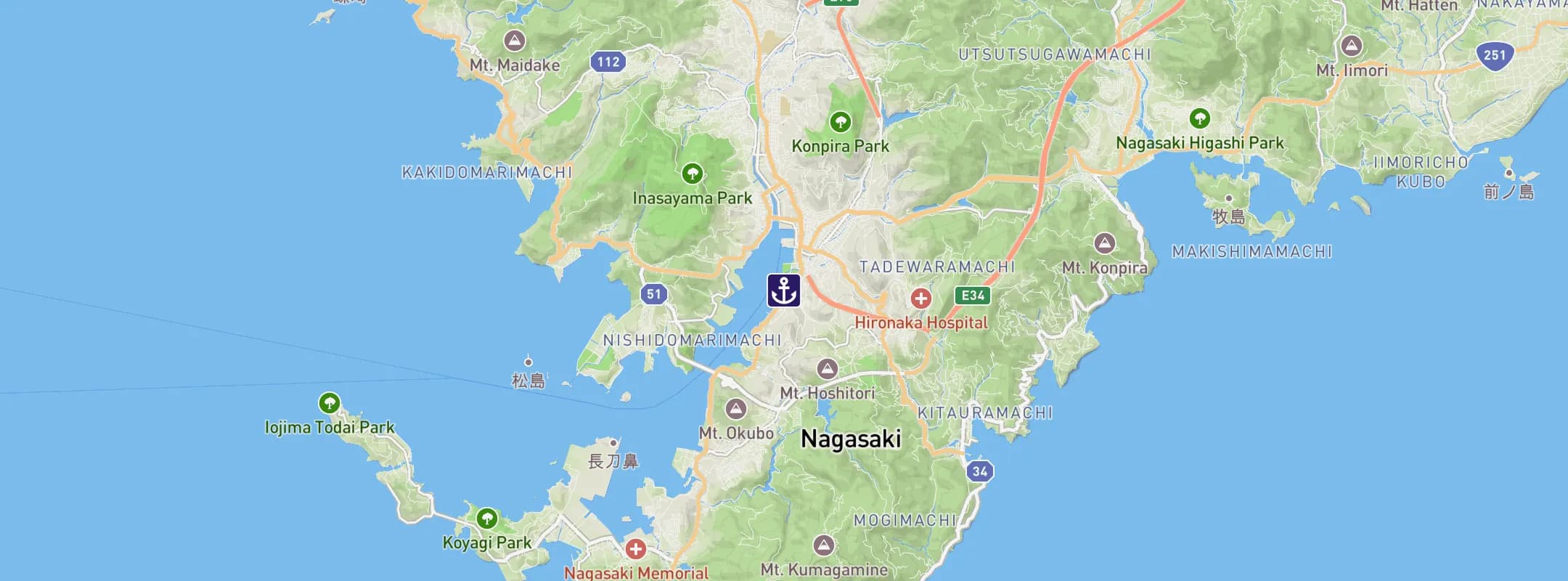 Map of Nagasaki City