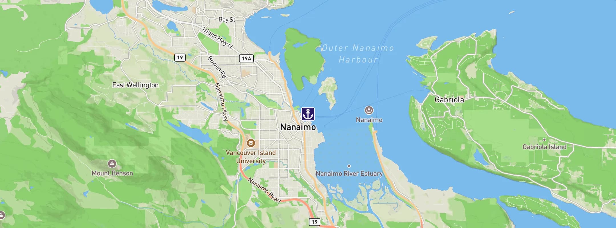 Map of Nanaimo BC