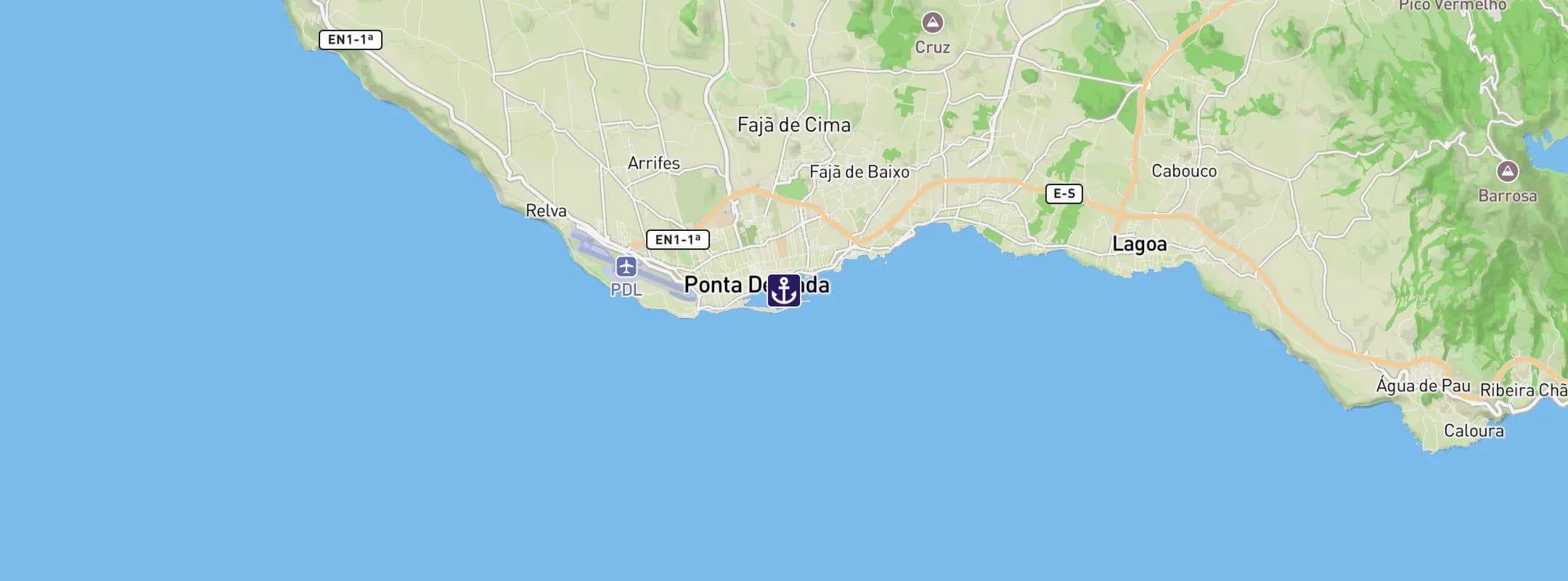 Map of Ponta Delgada