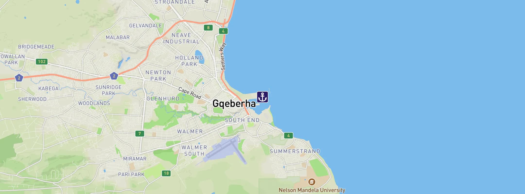 Map of Port Elizabeth