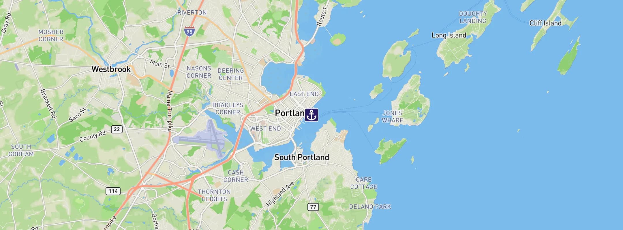 Map of Portland ME