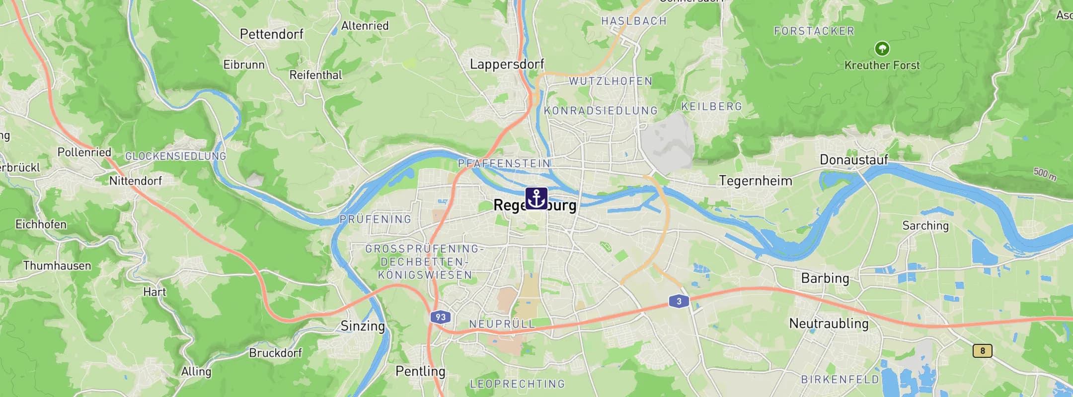 Map of Regensburg