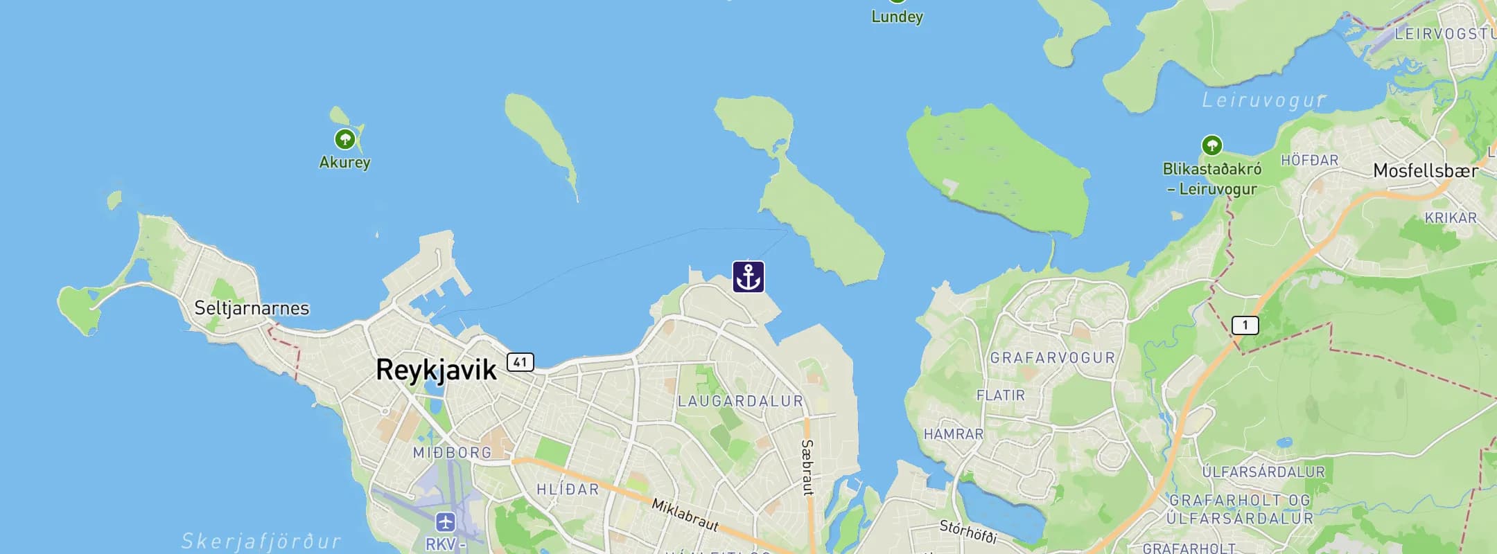 Map of Reykjavik