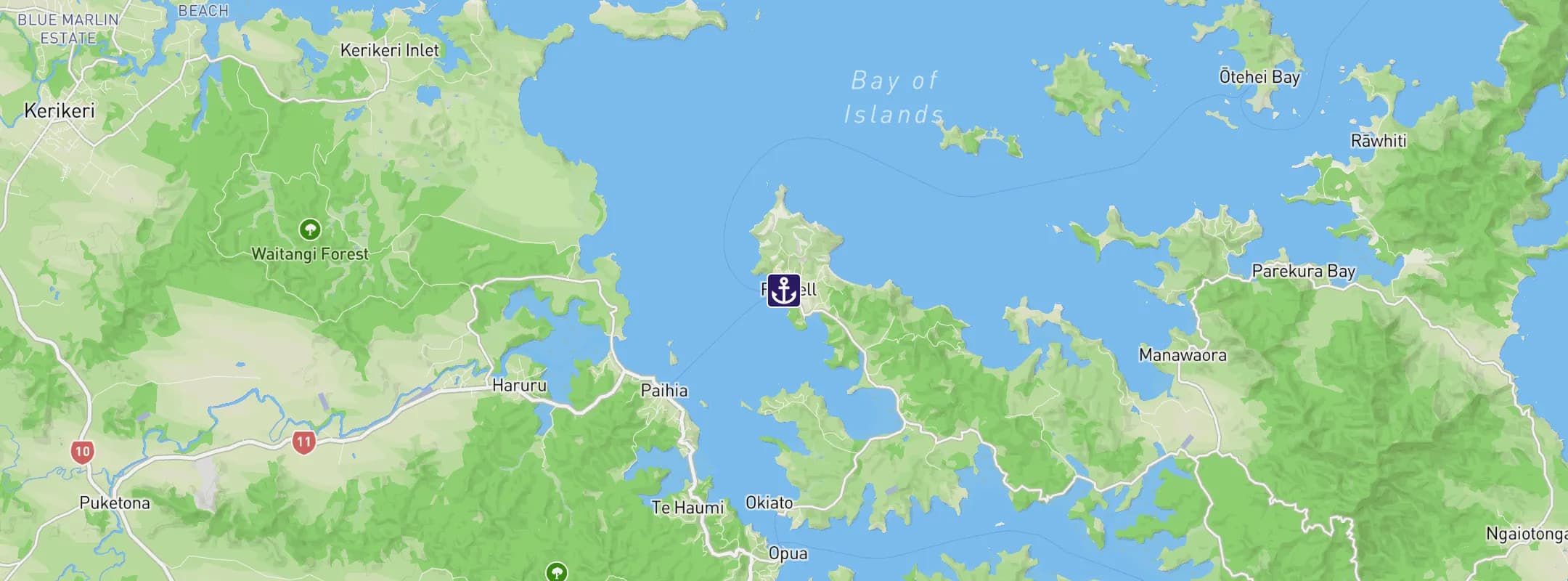 Map of Bay of Islands