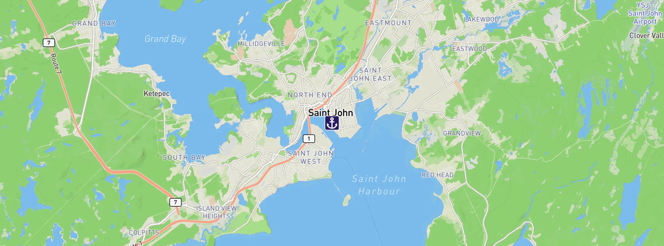 Map of Saint John NB