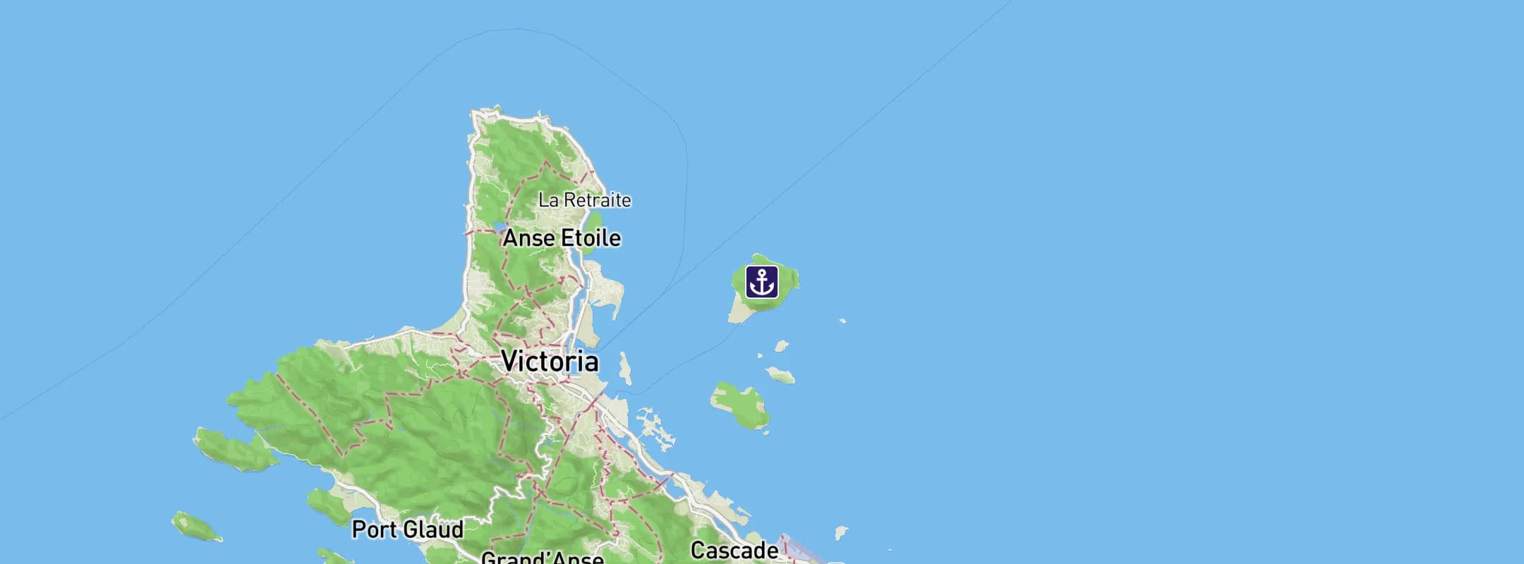 Map of Sainte Anne Island Seychelles
