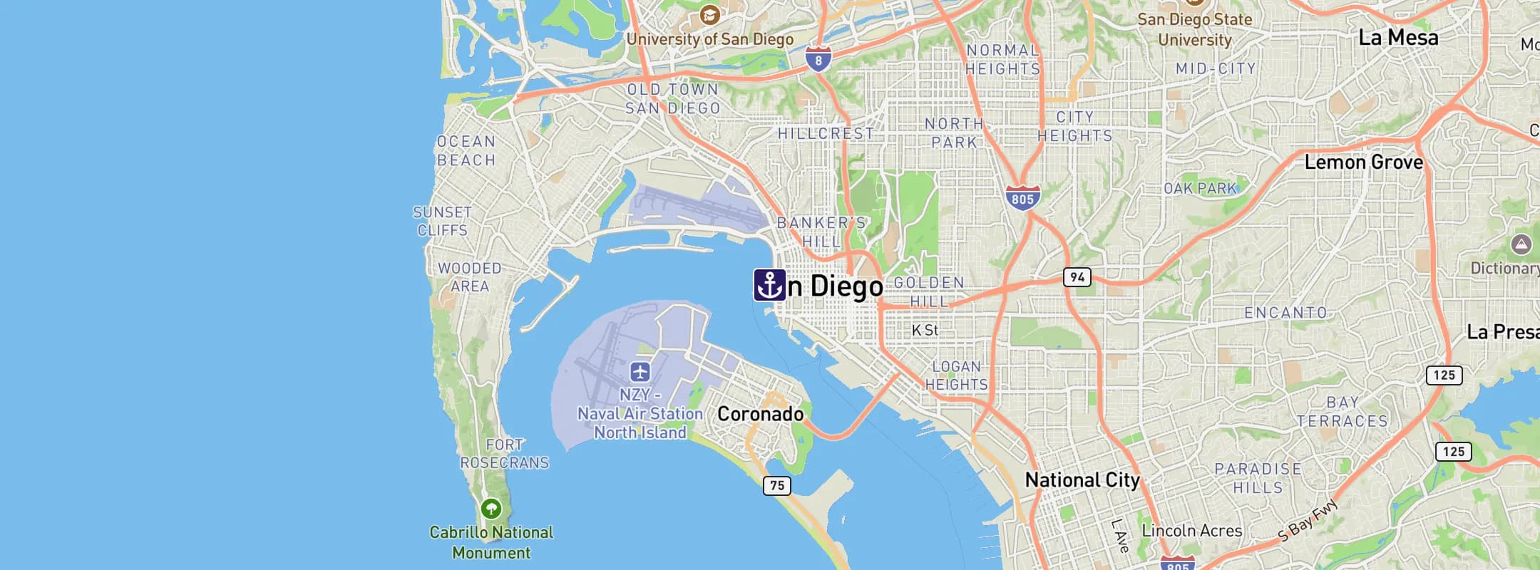 Map of San Diego