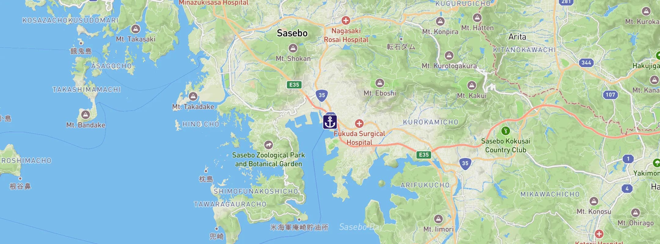 Map of Sasebo