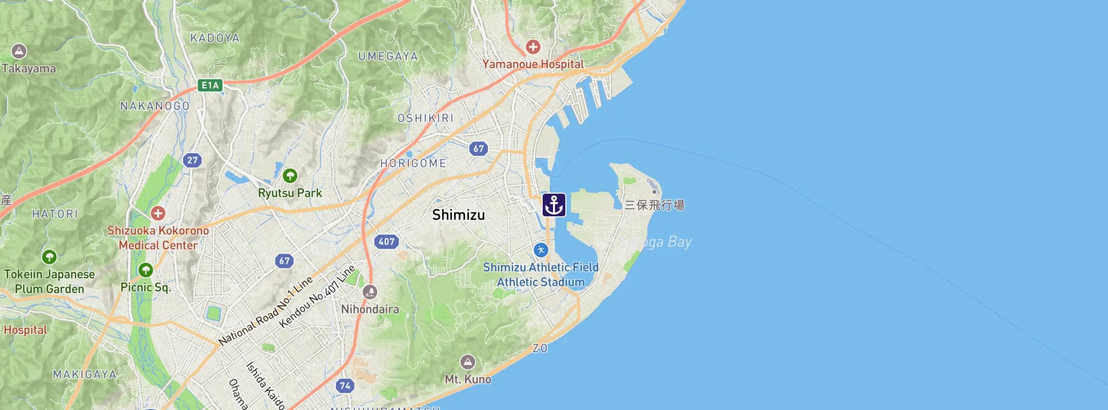 Map of Shimizu