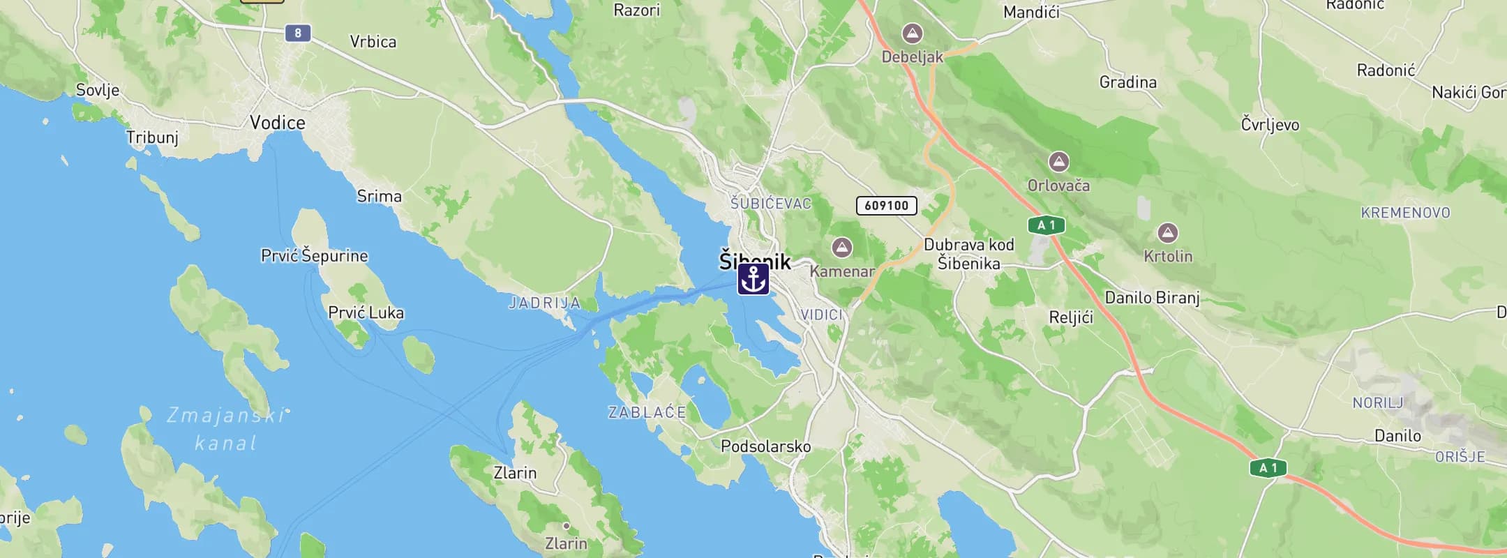 Map of Sibenik