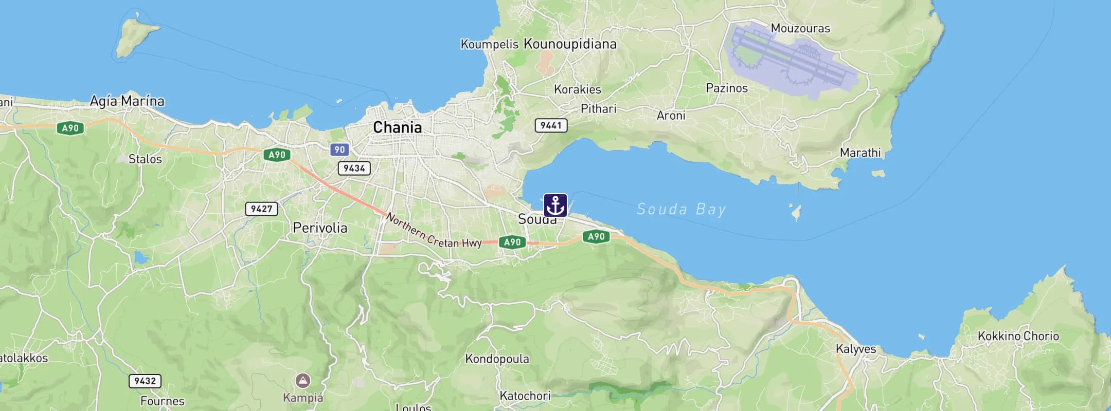 Map of Souda-Chania