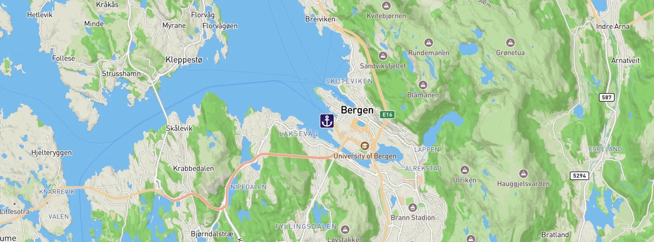 Map of Bergen