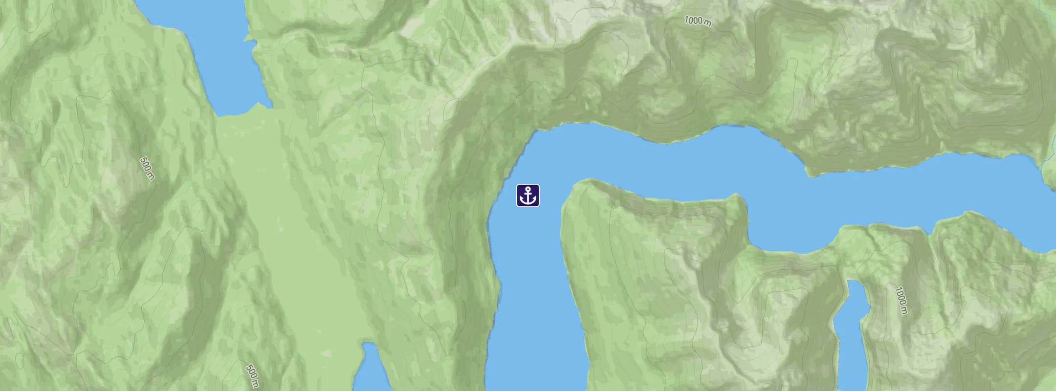 Map of Tracy Arm Fjord
