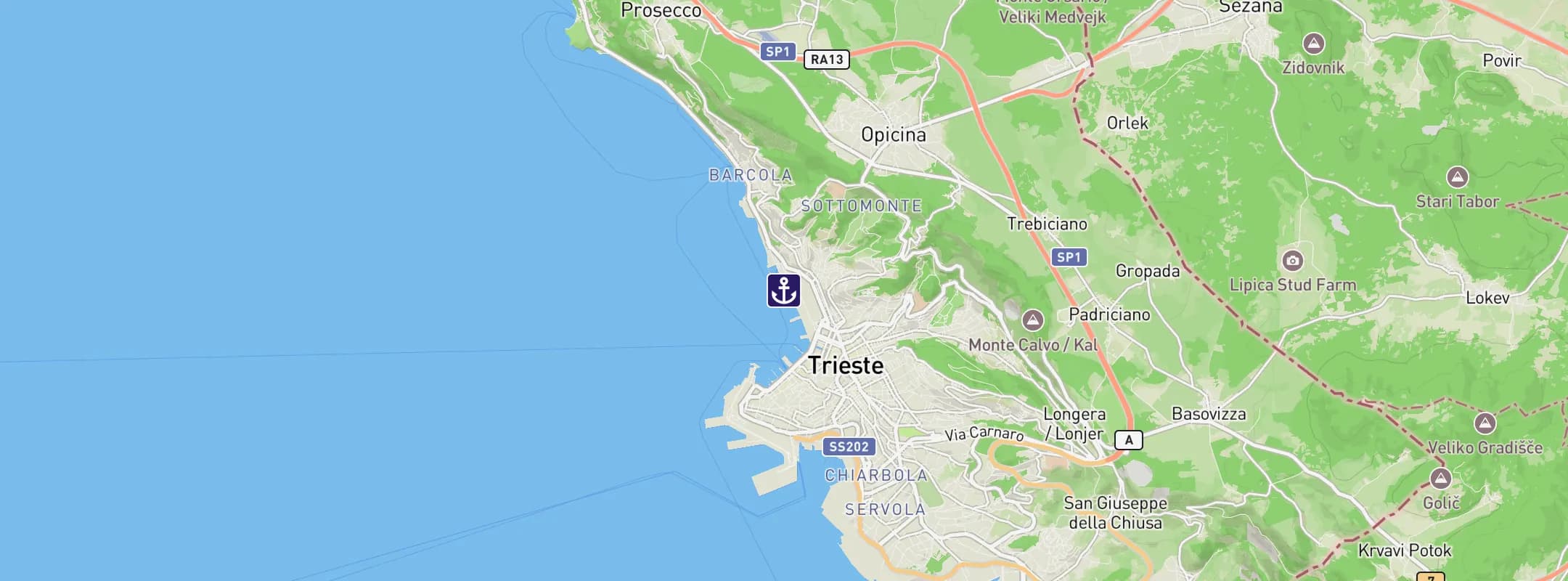 Map of Trieste