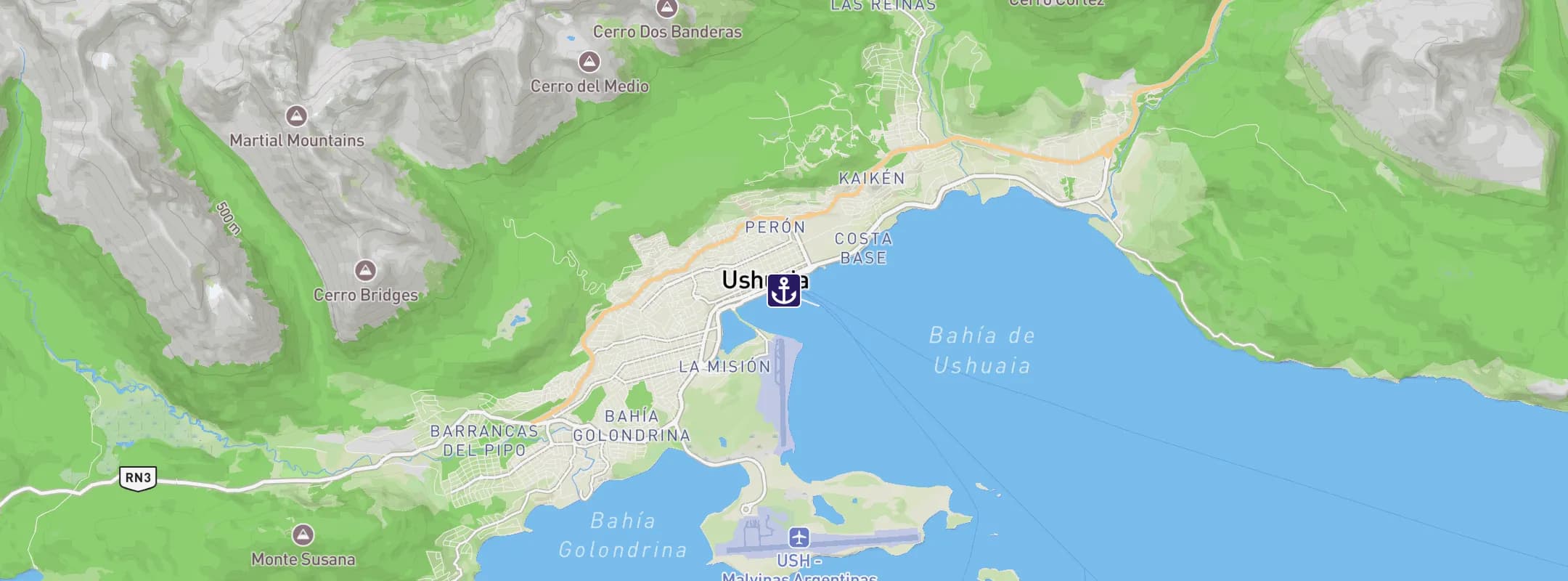 Map of Ushuaia