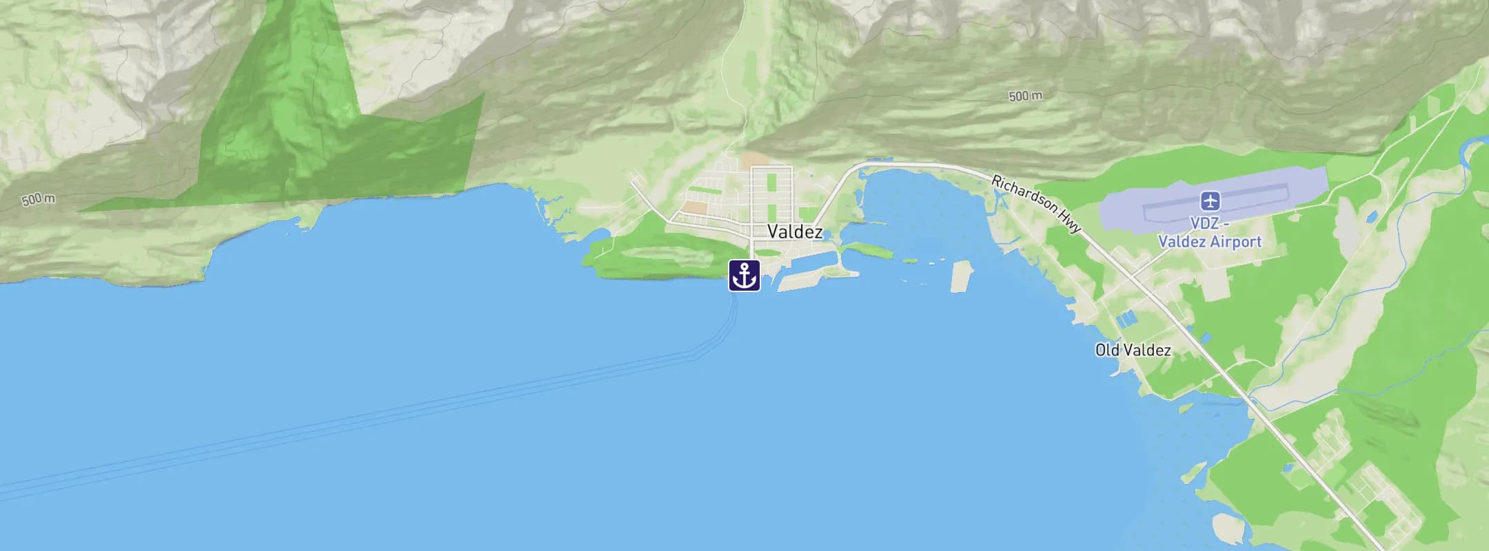 Map of Valdez