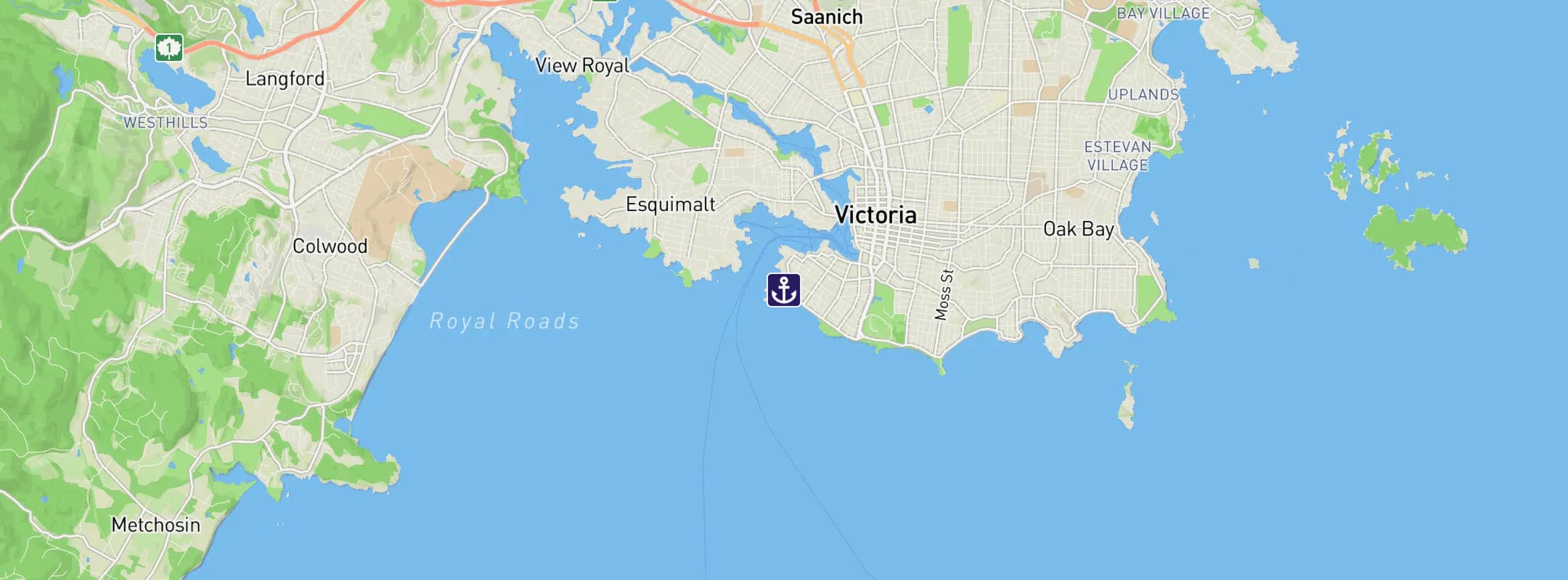 Map of Victoria BC