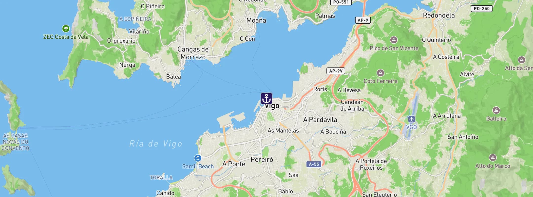 Map of Vigo