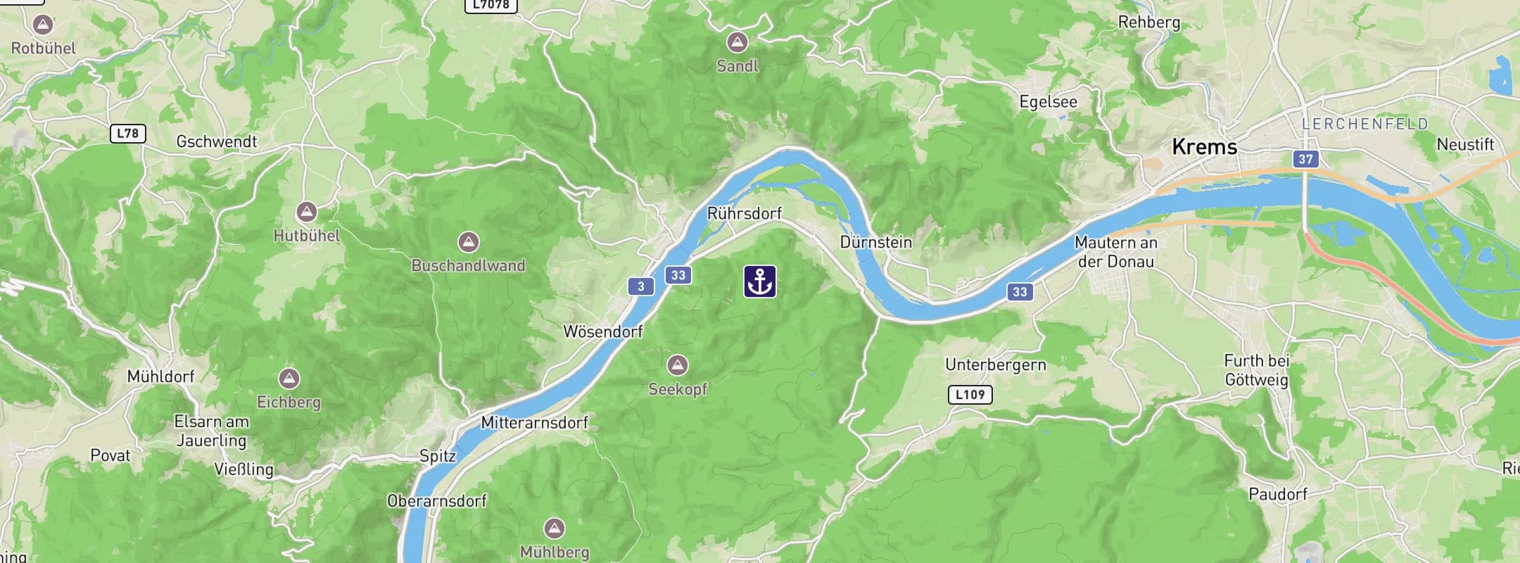 Map of Wachau Valley