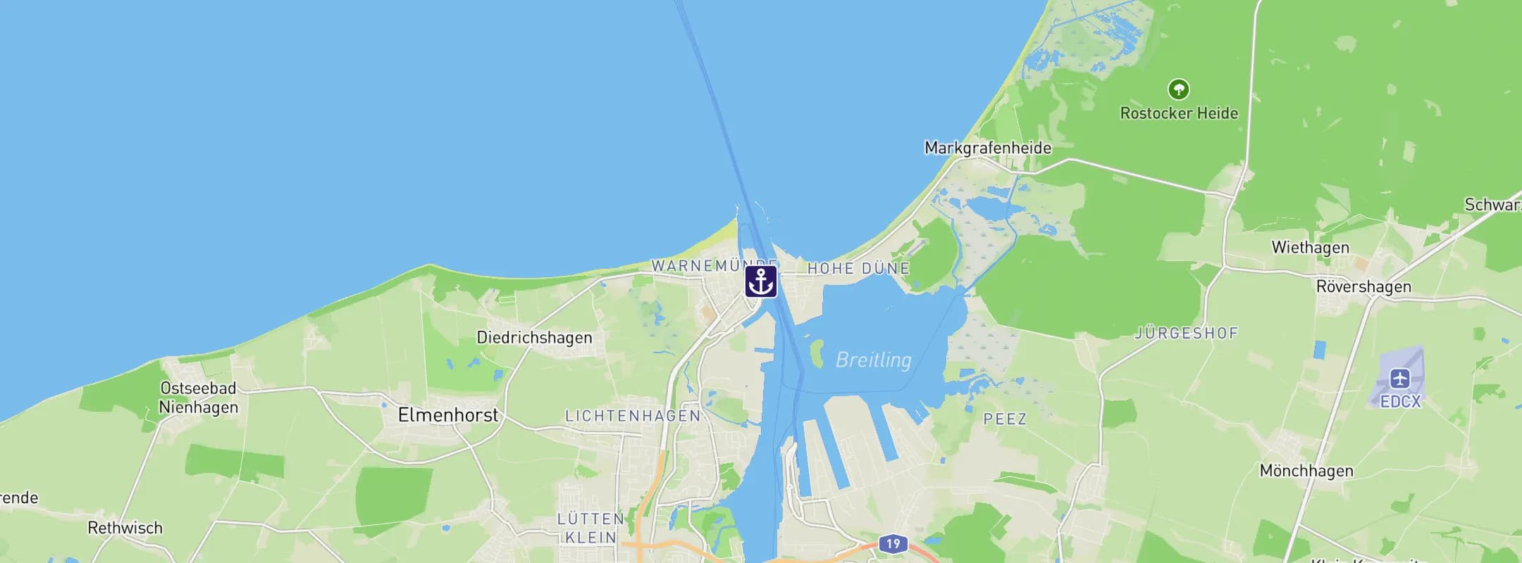Map of Warnemunde-Rostock
