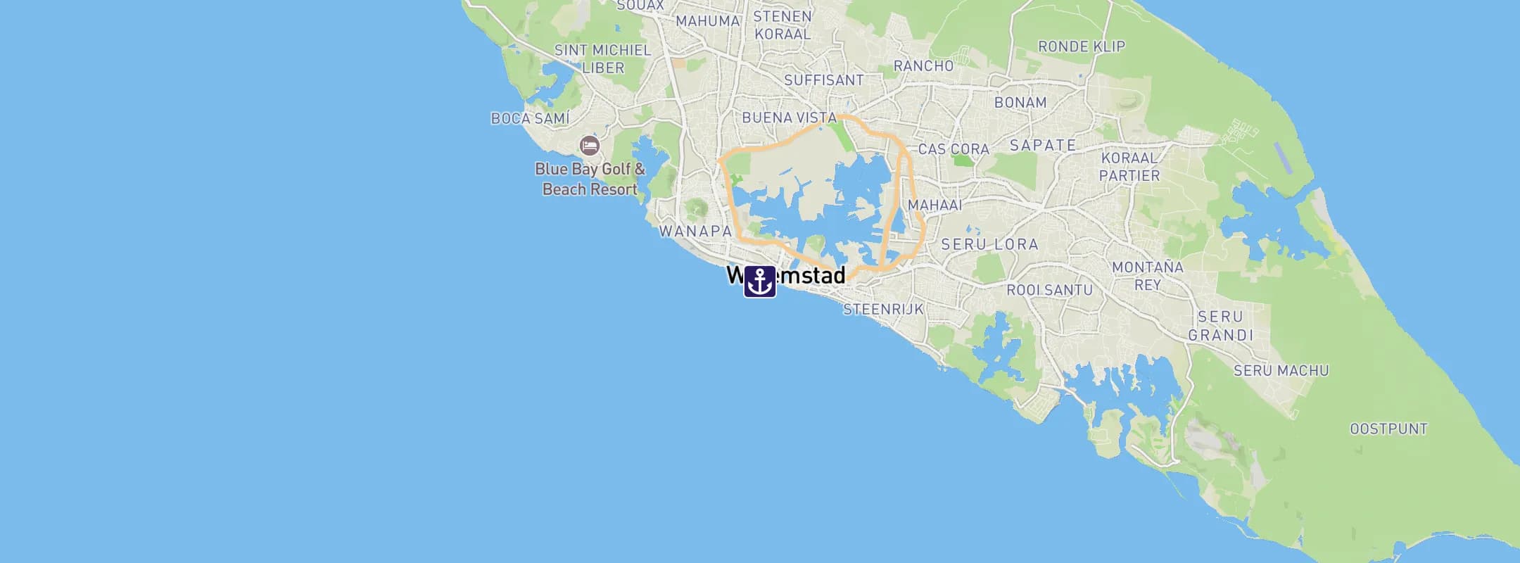 Map of Willemstad Curacao