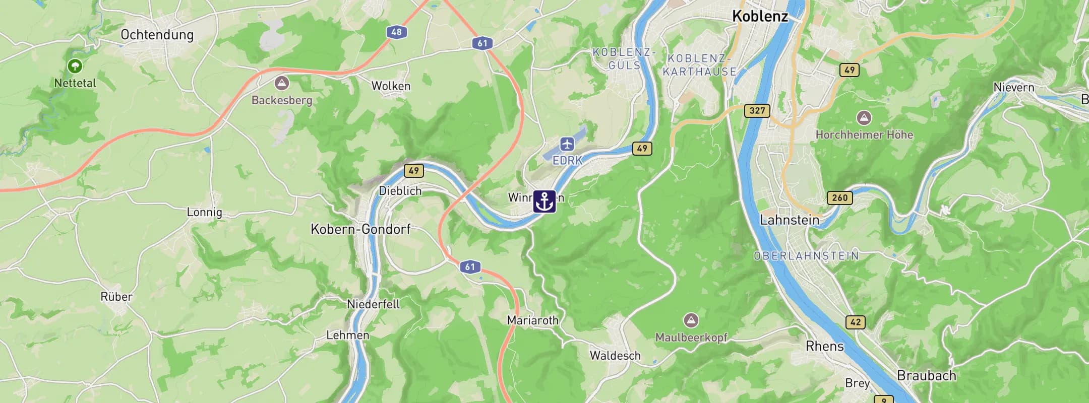Map of Winningen-Mosel