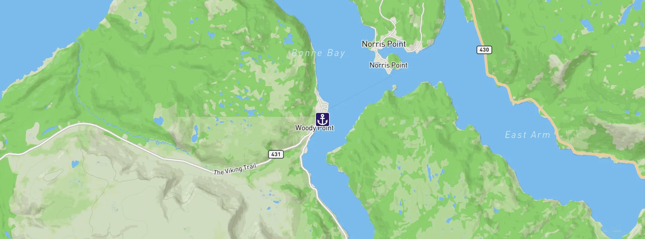 Map of Woody Point NL