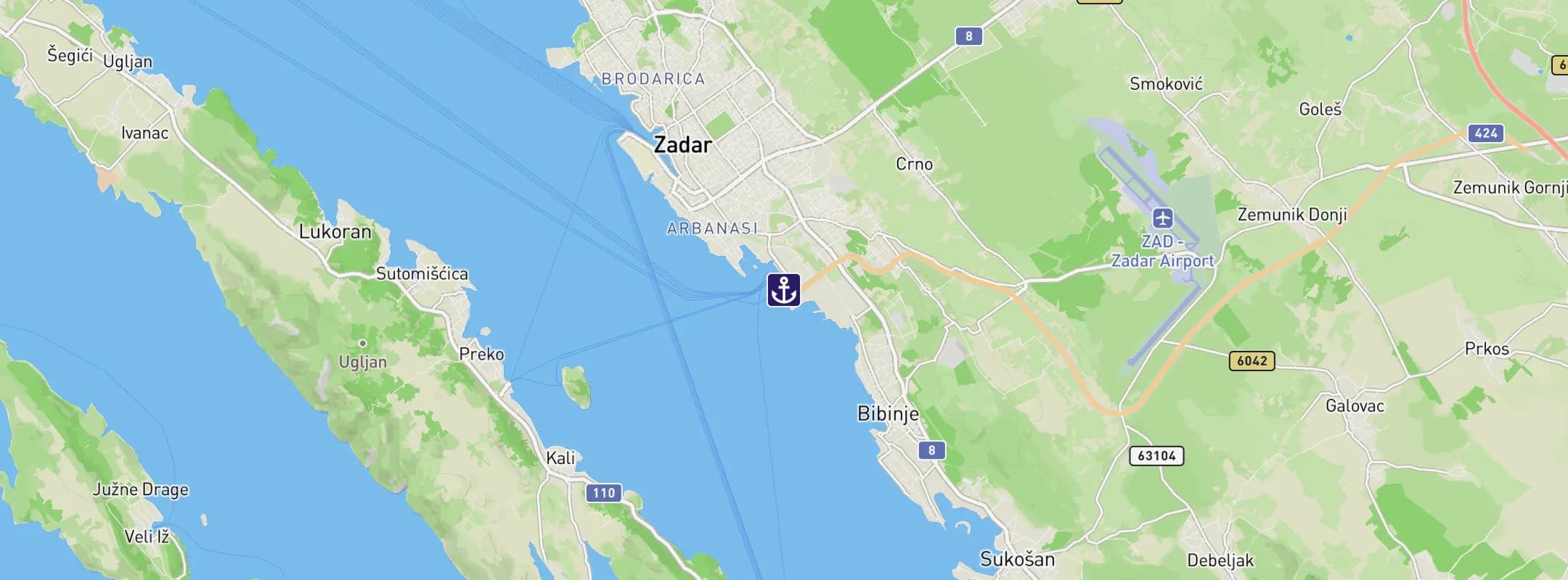 Map of Zadar
