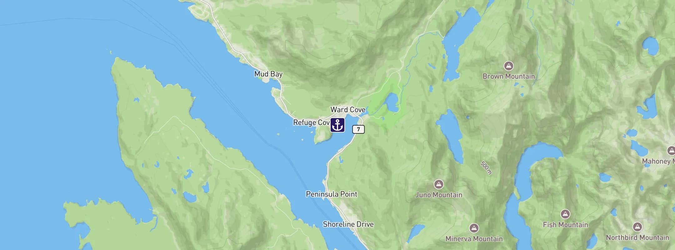Map of Ward Cove