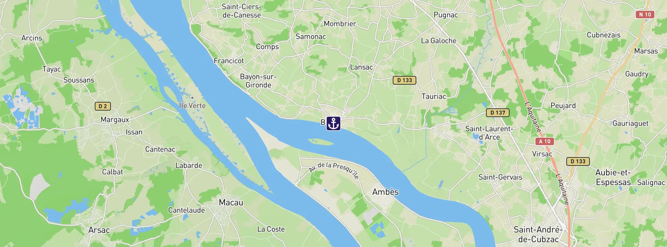 Map of Bourg-sur-Gironde