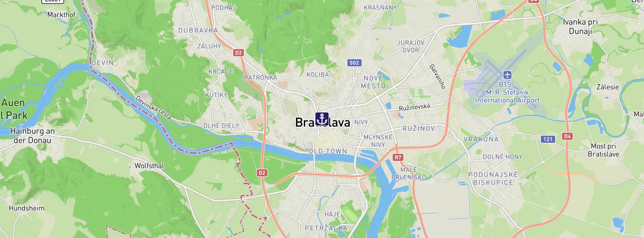 Map of Bratislava