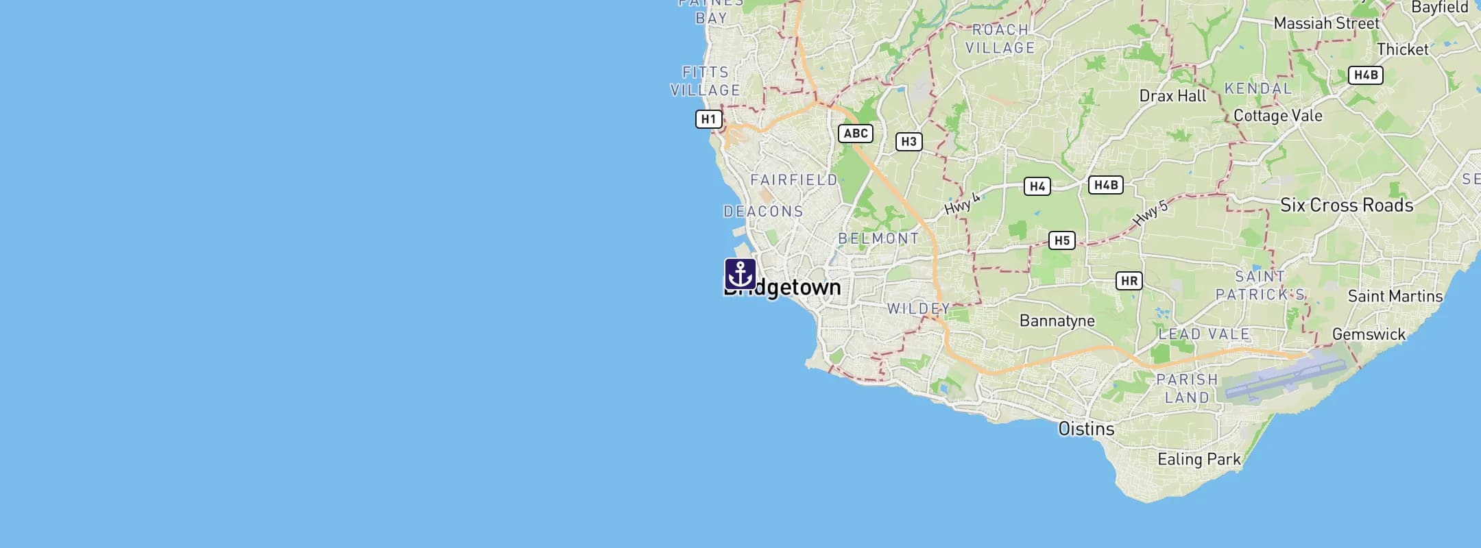 Map of Bridgetown