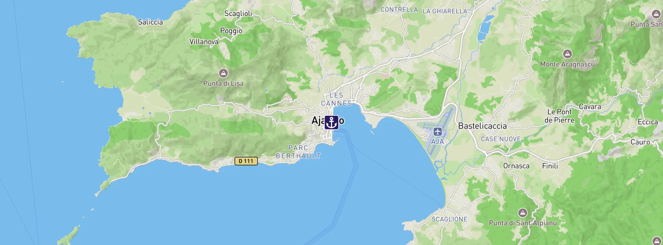 Map of Ajaccio
