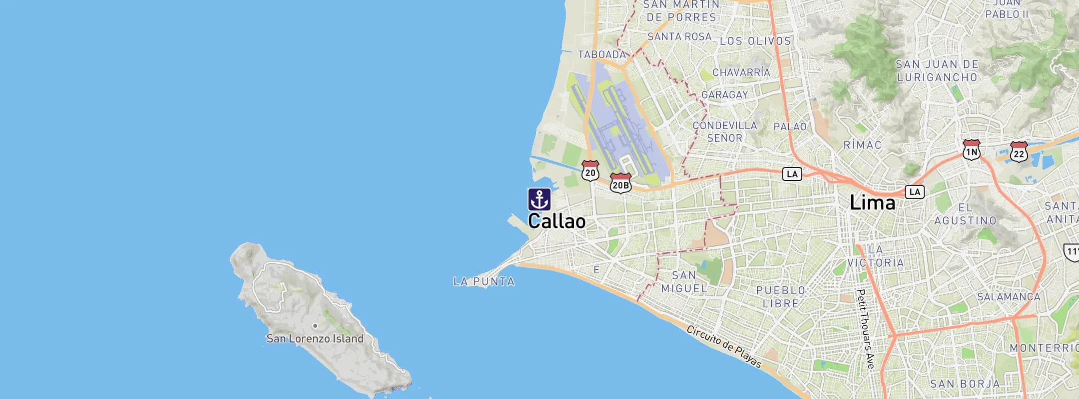 Map of Callao-Lima