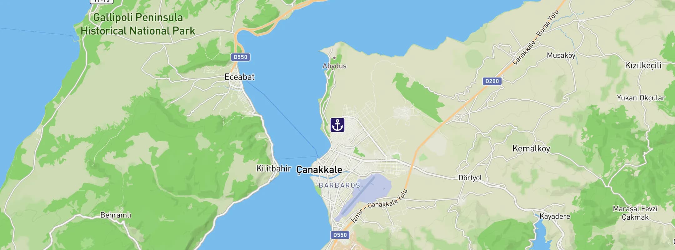 Map of Canakkale