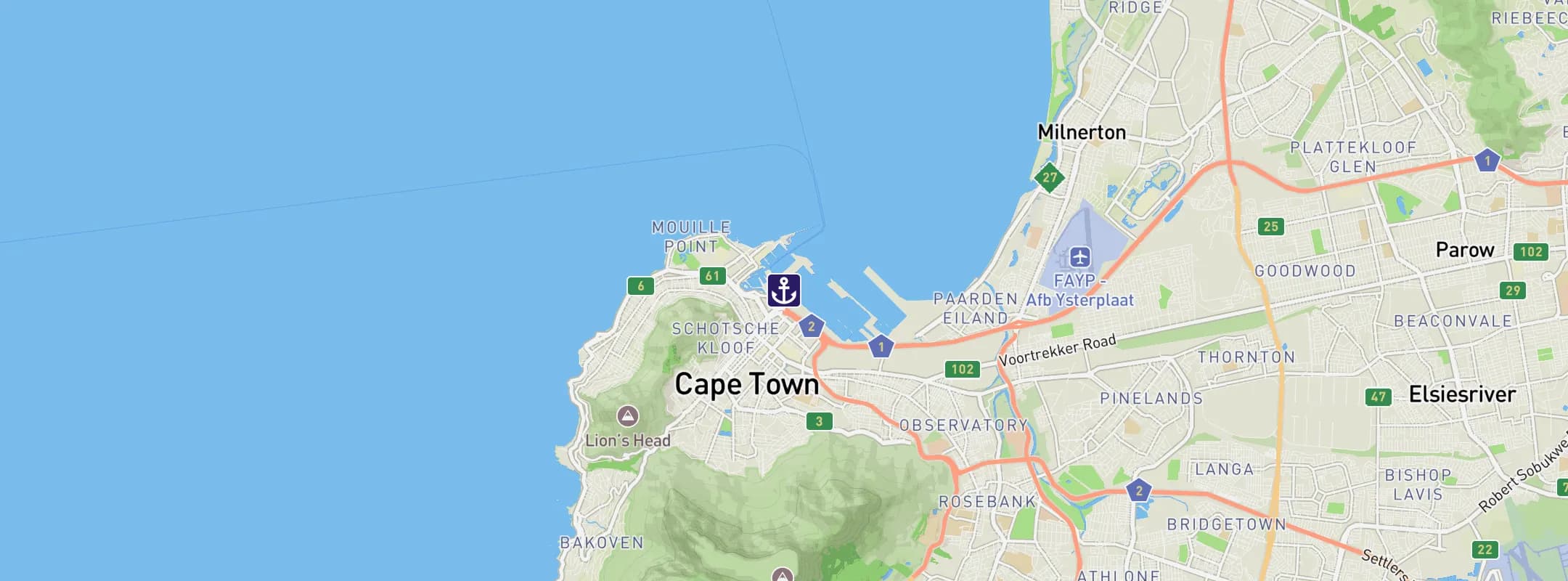 Map of Cape Town