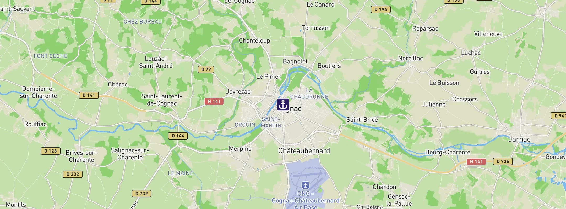 Map of Cognac