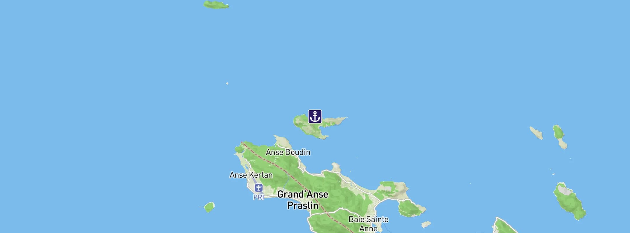 Map of Curieuse Island Seychelles