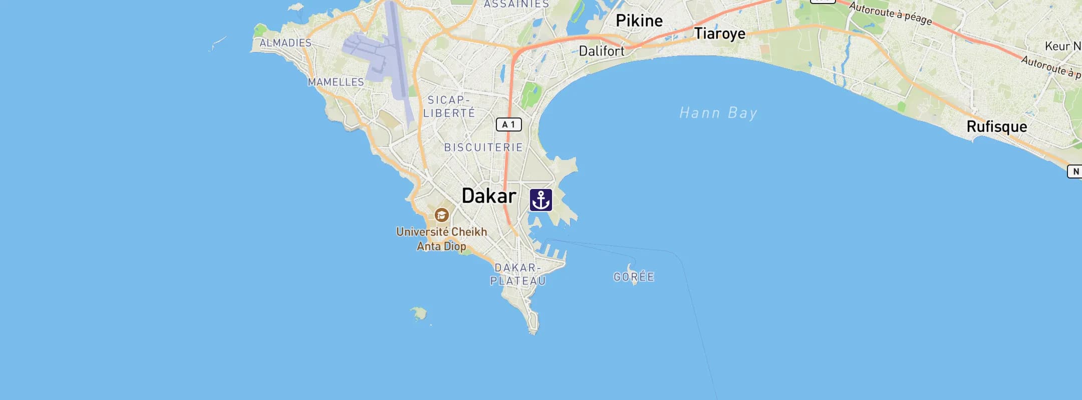 Map of Dakar
