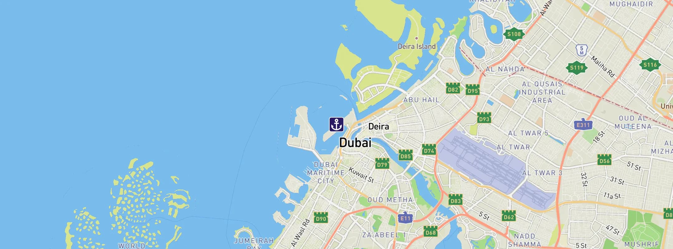 Map of Dubai - Port Rashid