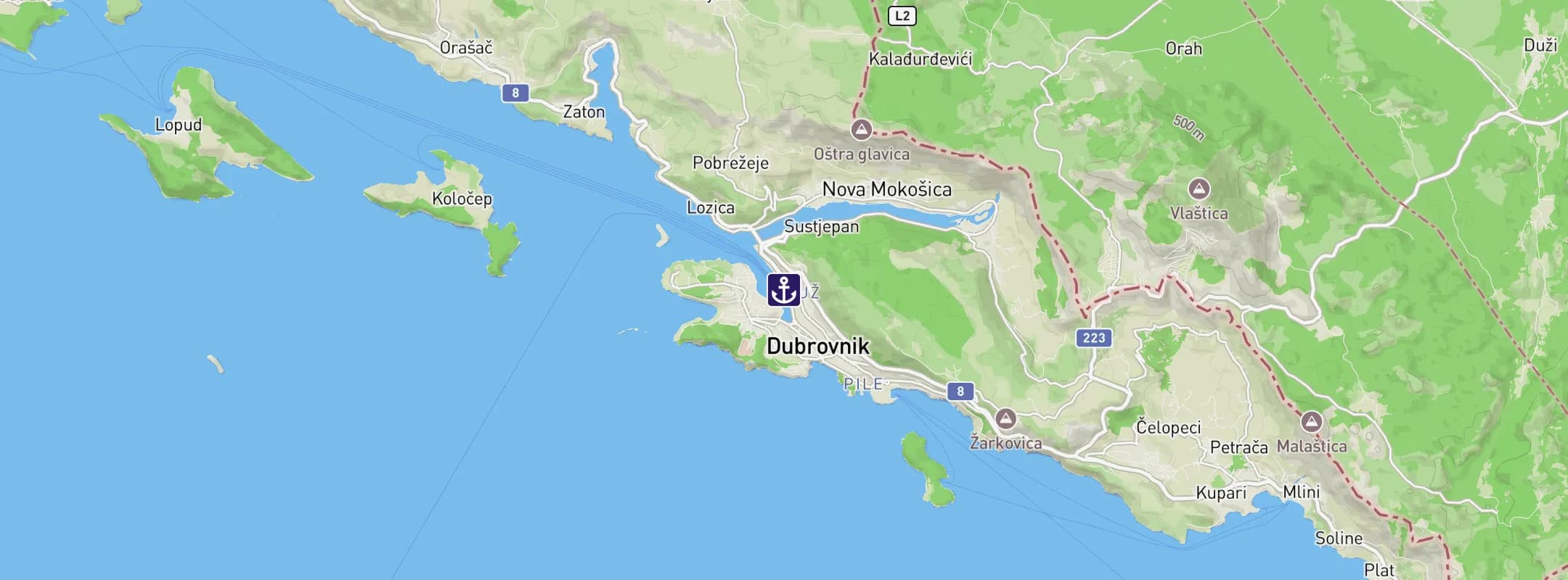 Map of Dubrovnik