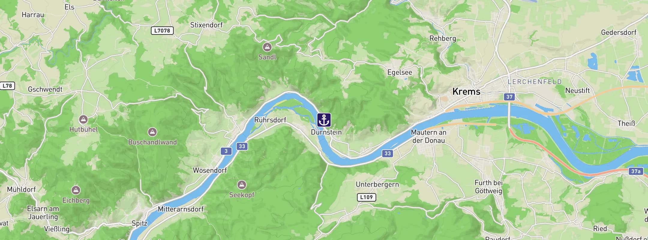 Map of Durnstein