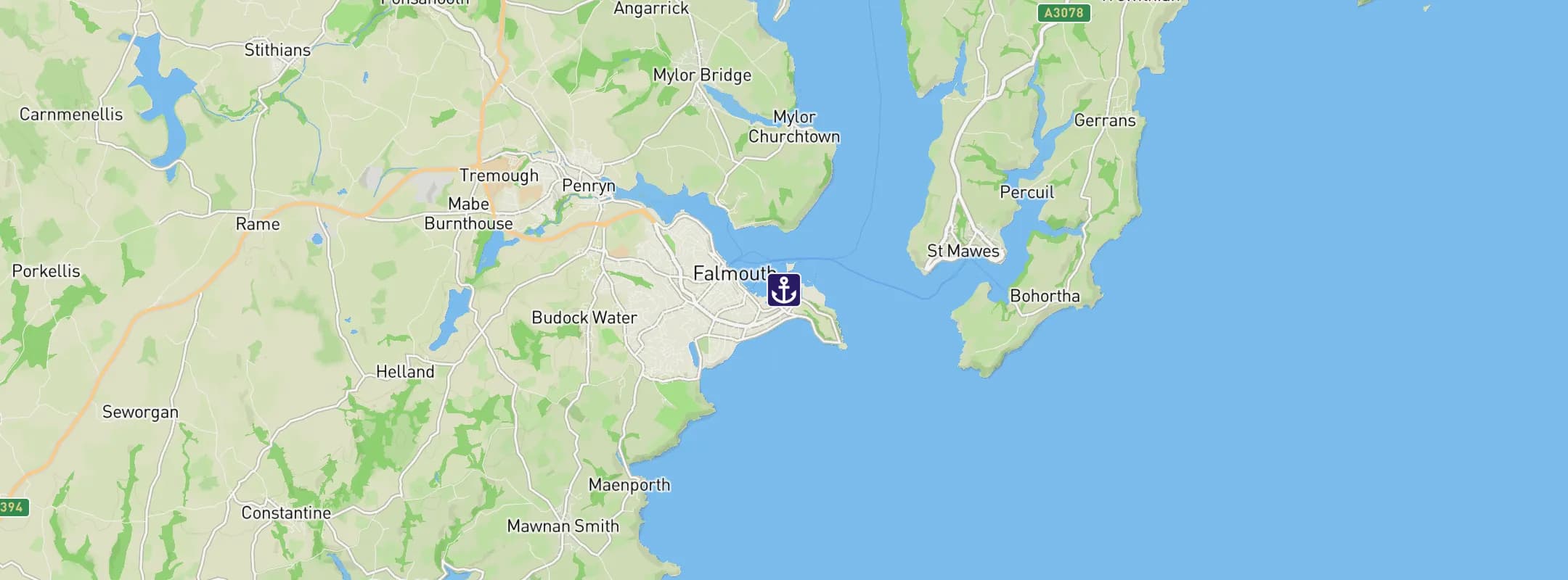 Map of Falmouth UK