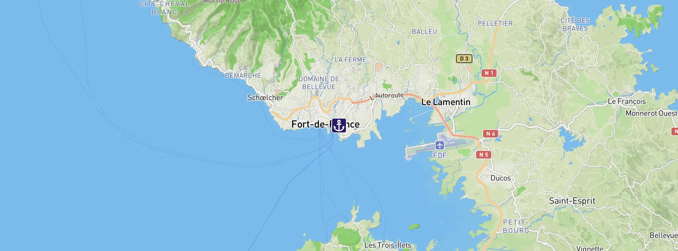 Map of Fort-de-France
