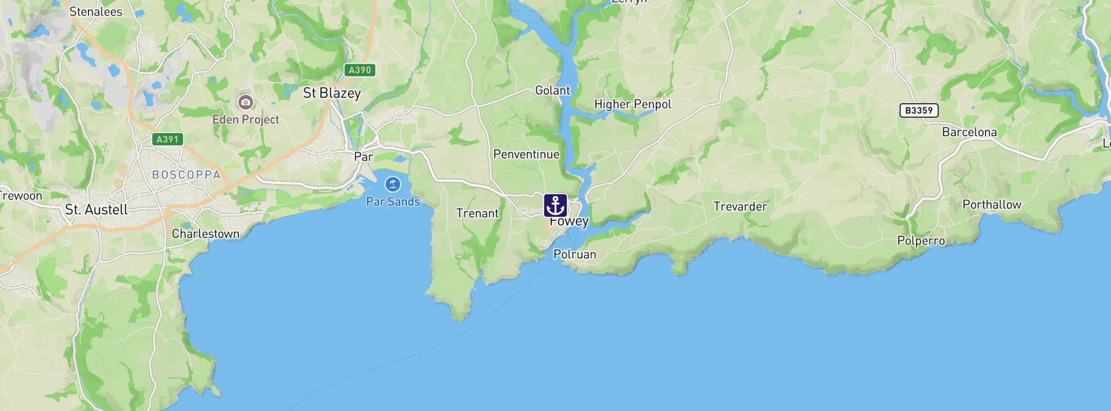 Map of Fowey